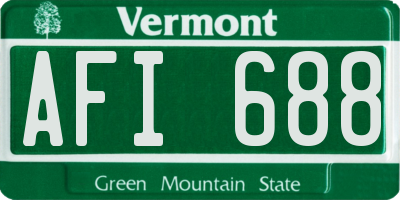 VT license plate AFI688
