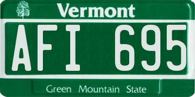 VT license plate AFI695