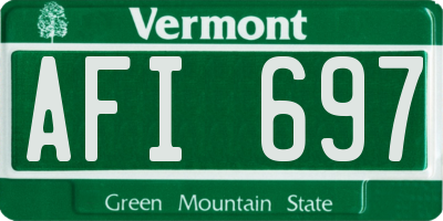 VT license plate AFI697