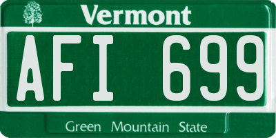 VT license plate AFI699