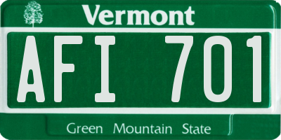 VT license plate AFI701