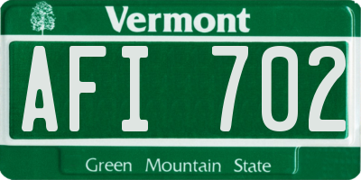 VT license plate AFI702