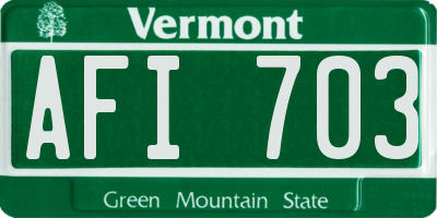 VT license plate AFI703