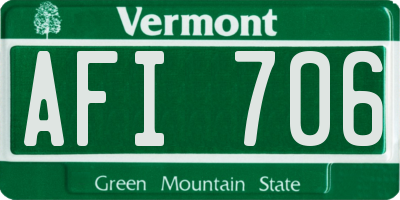 VT license plate AFI706