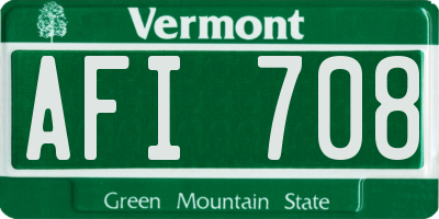VT license plate AFI708