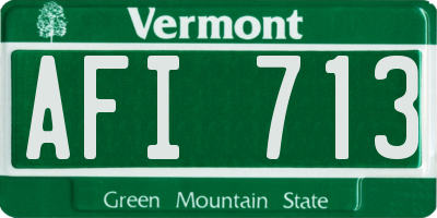 VT license plate AFI713