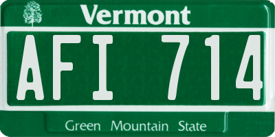 VT license plate AFI714