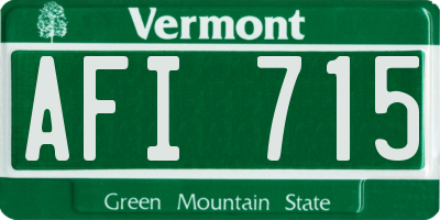 VT license plate AFI715