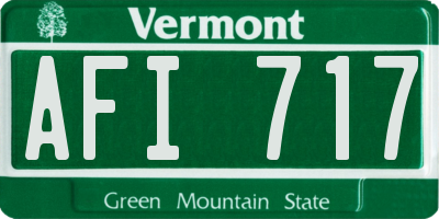 VT license plate AFI717