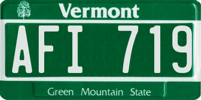 VT license plate AFI719
