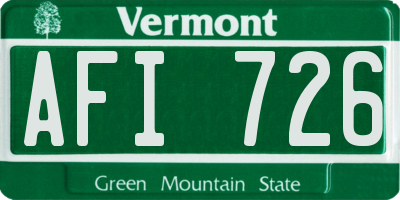 VT license plate AFI726