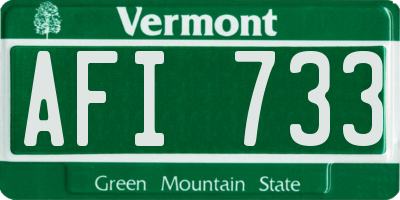 VT license plate AFI733