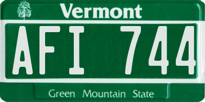 VT license plate AFI744