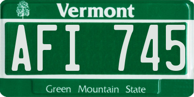 VT license plate AFI745