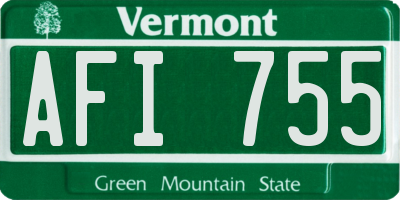 VT license plate AFI755