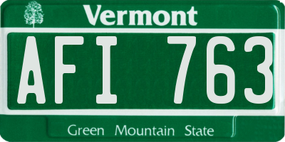 VT license plate AFI763