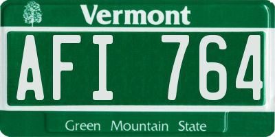 VT license plate AFI764