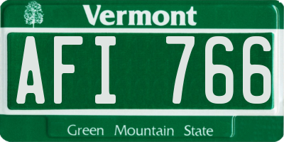VT license plate AFI766