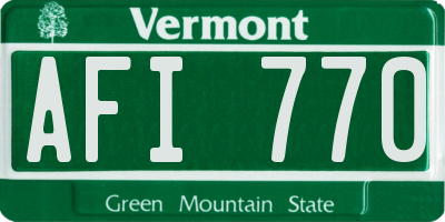 VT license plate AFI770