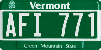 VT license plate AFI771