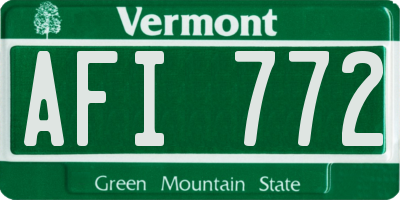VT license plate AFI772