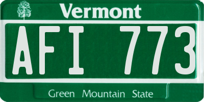 VT license plate AFI773