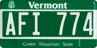 VT license plate AFI774