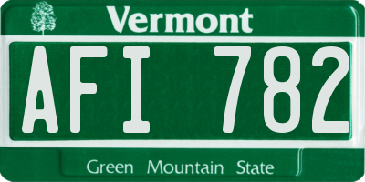 VT license plate AFI782