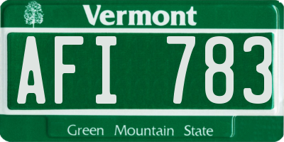 VT license plate AFI783