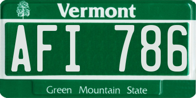VT license plate AFI786