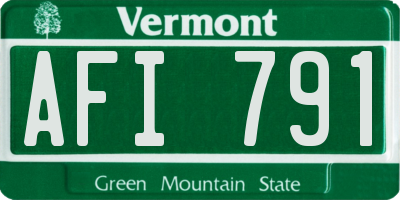 VT license plate AFI791