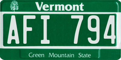 VT license plate AFI794