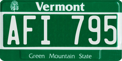 VT license plate AFI795