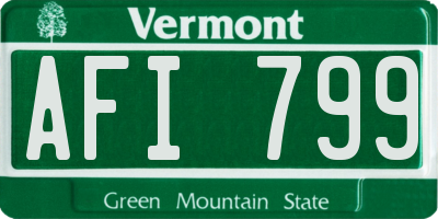 VT license plate AFI799