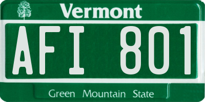 VT license plate AFI801