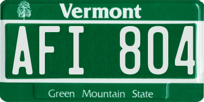 VT license plate AFI804