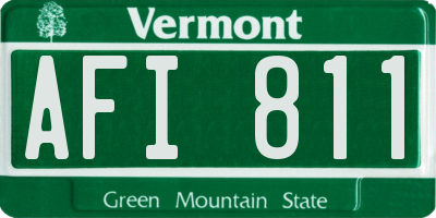 VT license plate AFI811