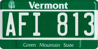 VT license plate AFI813