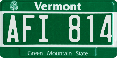 VT license plate AFI814