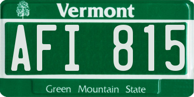 VT license plate AFI815