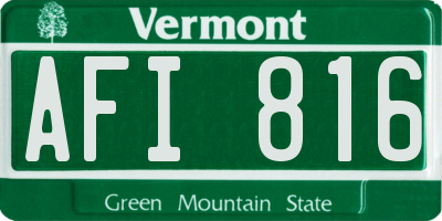 VT license plate AFI816