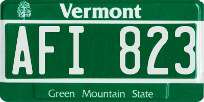VT license plate AFI823
