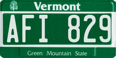 VT license plate AFI829