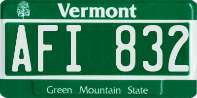 VT license plate AFI832