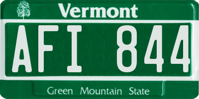 VT license plate AFI844
