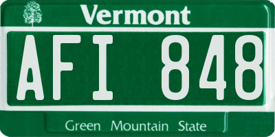 VT license plate AFI848