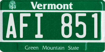 VT license plate AFI851