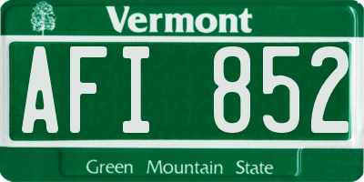 VT license plate AFI852