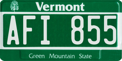 VT license plate AFI855