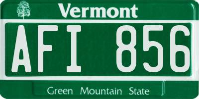 VT license plate AFI856